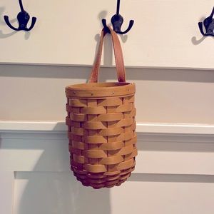 Longaberger basket with plastic liner hanging